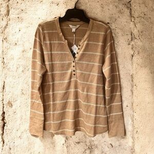 NWT Market & Spruce Malia Thermal Henley Top